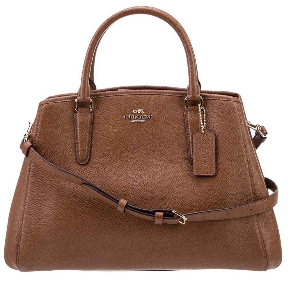 Coach Top Handle Bag - Brown Leather